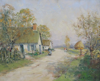 Appraisal: Paul Emile Lecomte American French - A rural lane Oil