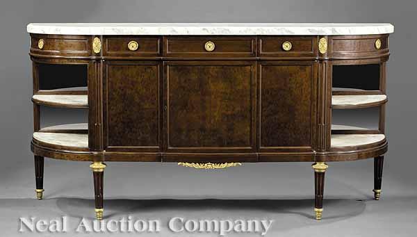 Appraisal: An Antique Louis XVI-Style Gilt Bronze-Mounted and Marble Top Mahogany