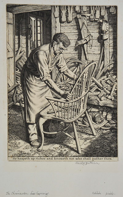 Appraisal: Stanley Anderson British - The Chairmakersigned in pencil in the