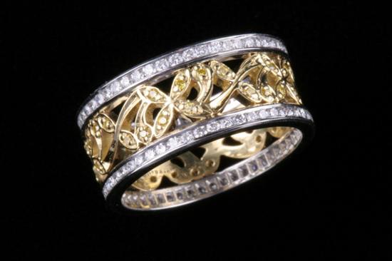 Appraisal: K YELLOW GOLD AND PLATINUM NATURAL YELLOW DIAMOND AND WHITE