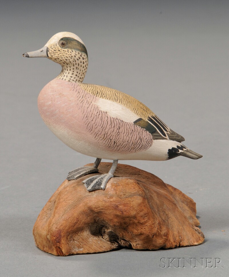 Appraisal: Miniature Carved and Painted Male Baldpate Duck Figure Robert Morse