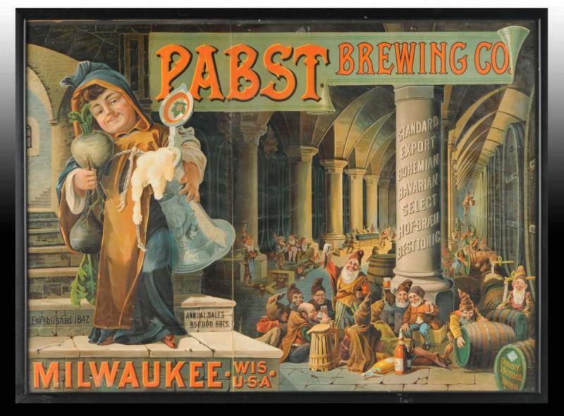 Appraisal: Pabst Brewing Co Paper Litho Ad Poster Description Circa Framed