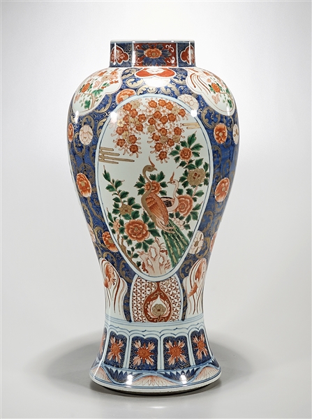 Appraisal: Chinese enameled porcelain vase with bird and flower motifs x