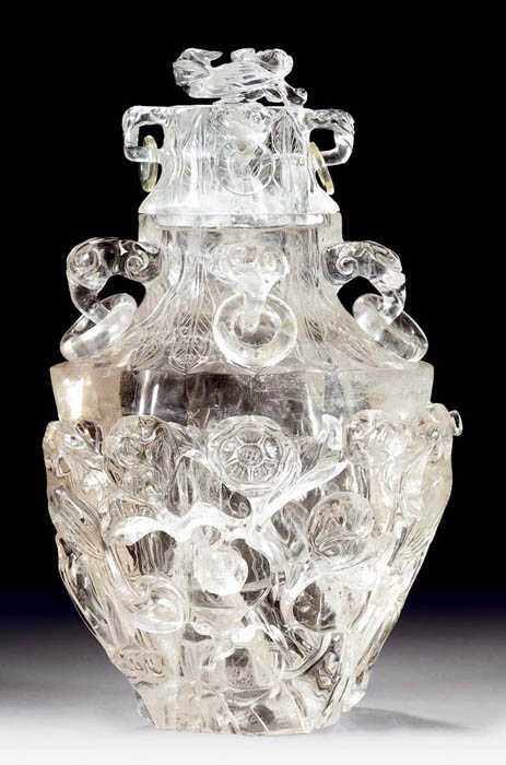 Appraisal: ROCK CRYSTAL VESSEL China th th century H cm Very