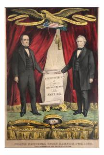 Appraisal: Bell Everett Hand-colored lithograph titled Grand National Union Banner for