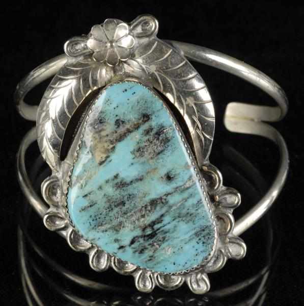 Appraisal: Native American Indian Turquoise Bracelet Description Large turquoise stone -