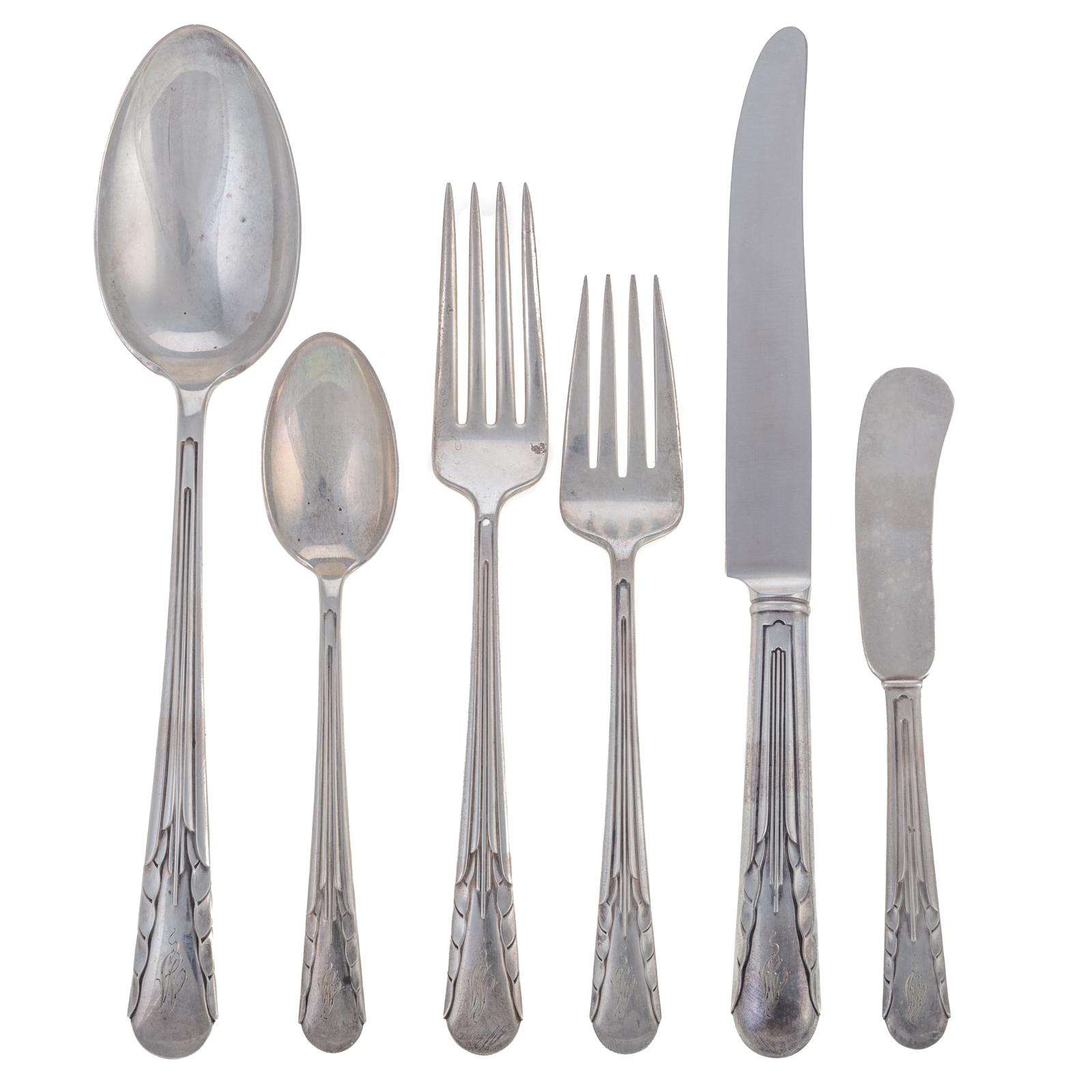 Appraisal: INTERNATIONAL STERLING ORCHID FLATWARE SERVICE Including eight dinner knives eight