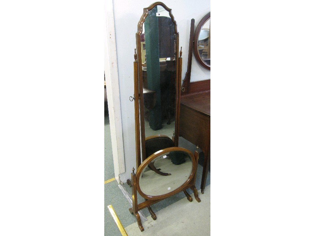 Appraisal: Lot comprising toilet mirror and a cheval mirror