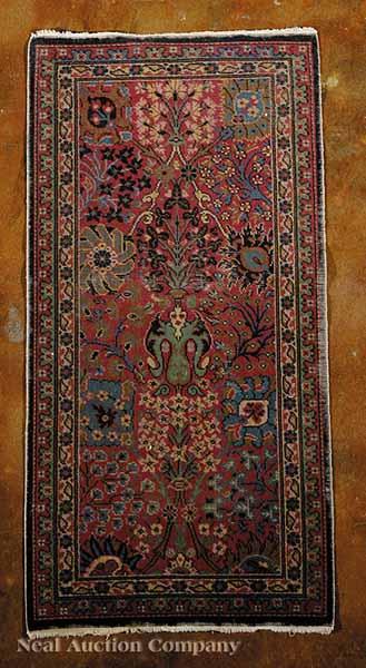 Appraisal: An Antique Heriz Rug c red ground overall stylized floral