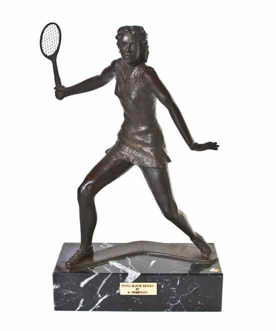 Appraisal: An American Bronze Sculpture Mario Spampinato Italian American - Tennis