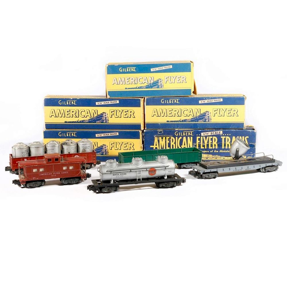 Appraisal: AF S -Pcs Boxed Freight Car Lot AF S gauge