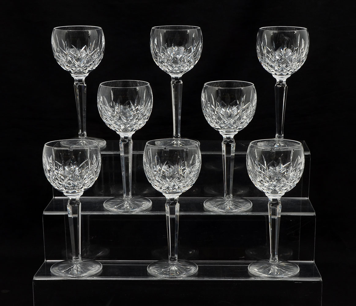 Appraisal: PIECE WATERFORD CHALICE GOBLET SET - Waterford crystal stems in