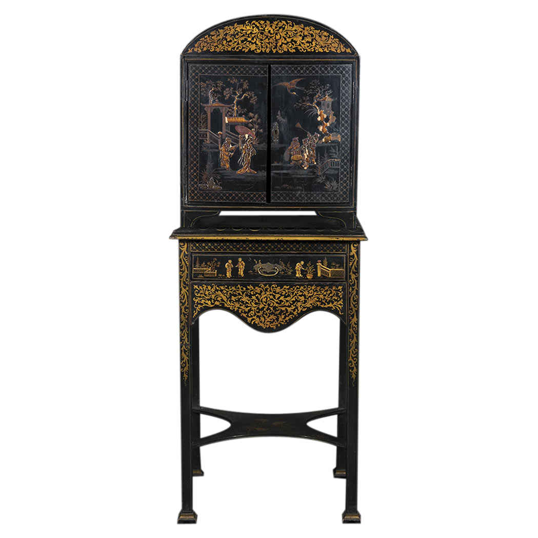 Appraisal: Regency Style Chinoiserie Decorated and Black Painted Writing Box on