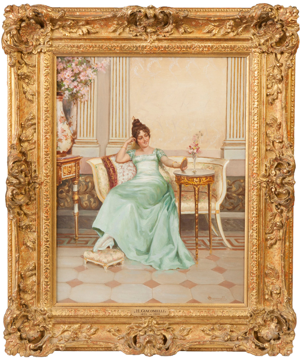 Appraisal: Hector Giacomelli French - Young lady in parlor Sgn Lower