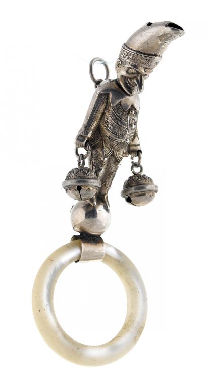 Appraisal: PUNCH AND JUDY AN UNUSUAL VICTORIAN SILVER BABY'S RATTLE in