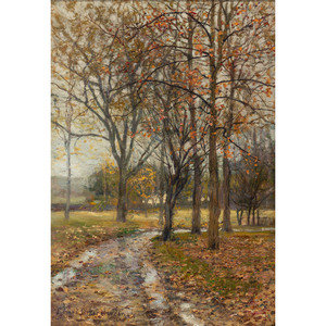 Appraisal: Edward Parker Hayden American - Untitled Fall Landscape oil on