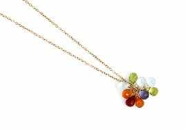 Appraisal: An ct gold multi-coloured briolette cut gem set necklace by