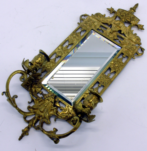 Appraisal: FRENCH GILT BRONZE -CANDLE WALL SCONCE fitted with a beveled