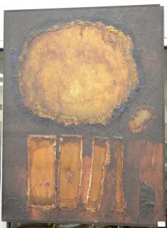 Appraisal: Alexander Zarick - oil plaster on board abstract signed lower