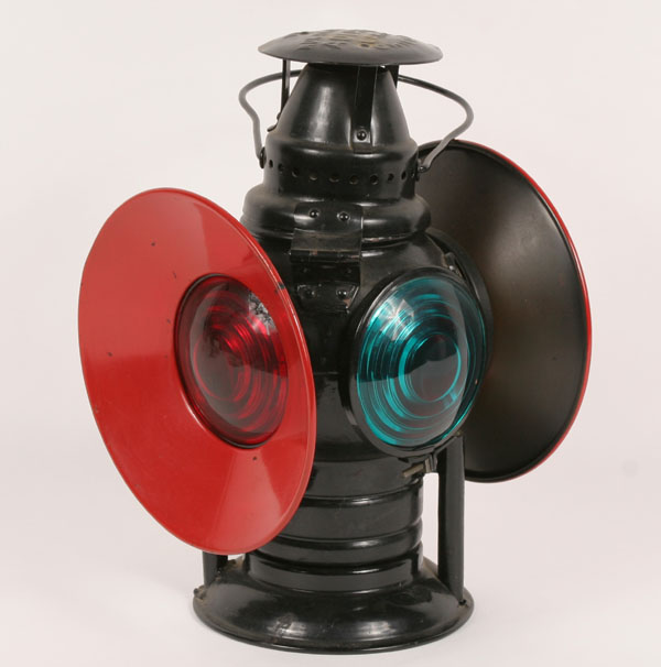 Appraisal: Adlake metal railroad lantern non sweating lamp enamel reflectors and