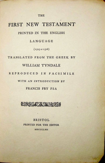 Appraisal: The First New Testament printed in the English Language or