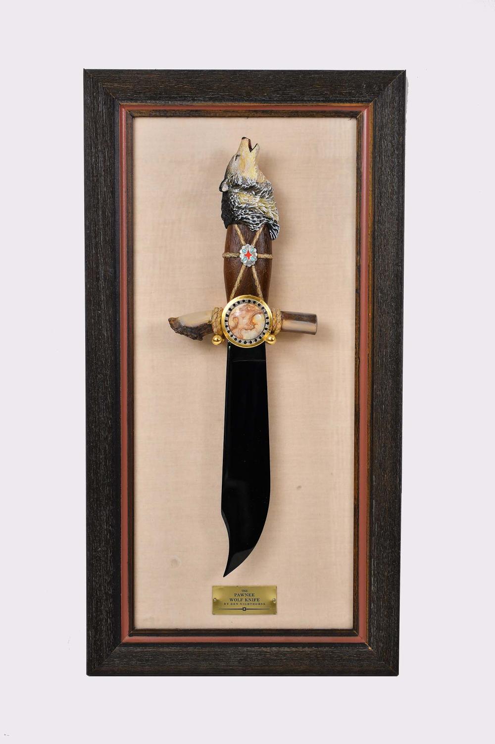 Appraisal: NATIVE AMERICAN PAWNEE CEREMONIAL WOLF KNIFEMade by Ben Nighthorse With