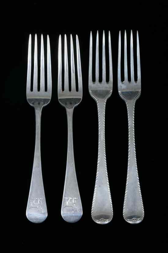 Appraisal: TWELVE GEORGE III SILVER FORKS Including six by William Fearn