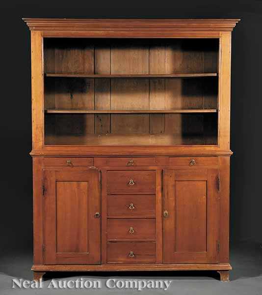 Appraisal: An American Federal Cherrywood Cupboard early th c Southern stepped