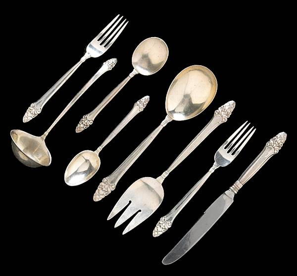 Appraisal: A sterling flatware setGorham Mfg Co Providence RISovereign partially monogrammed