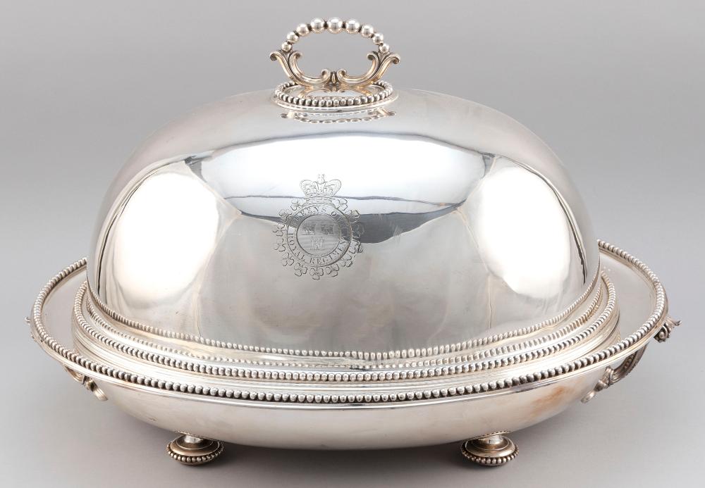 Appraisal: WILLIAM HUTTON SONS SILVER PLATED MEAT DOME AND WARMING PLATTER