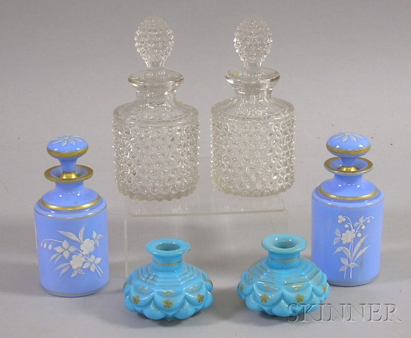 Appraisal: Three Pairs of Victorian Glass Dresser Bottles