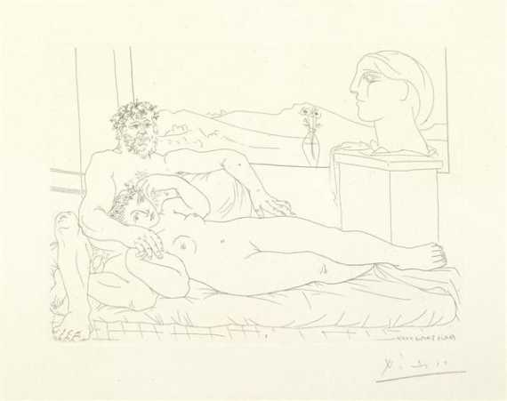 Appraisal: PICASSO PABLO Le repos du sculpteur II Etching from La