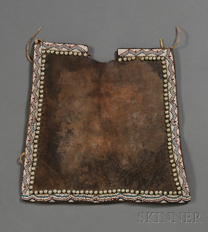 Appraisal: Plains Beaded Commercial Leather Cradle Fragment Comanche c last quarter