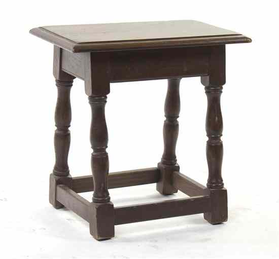 Appraisal: An American Oak Stool having a rectangular top over the