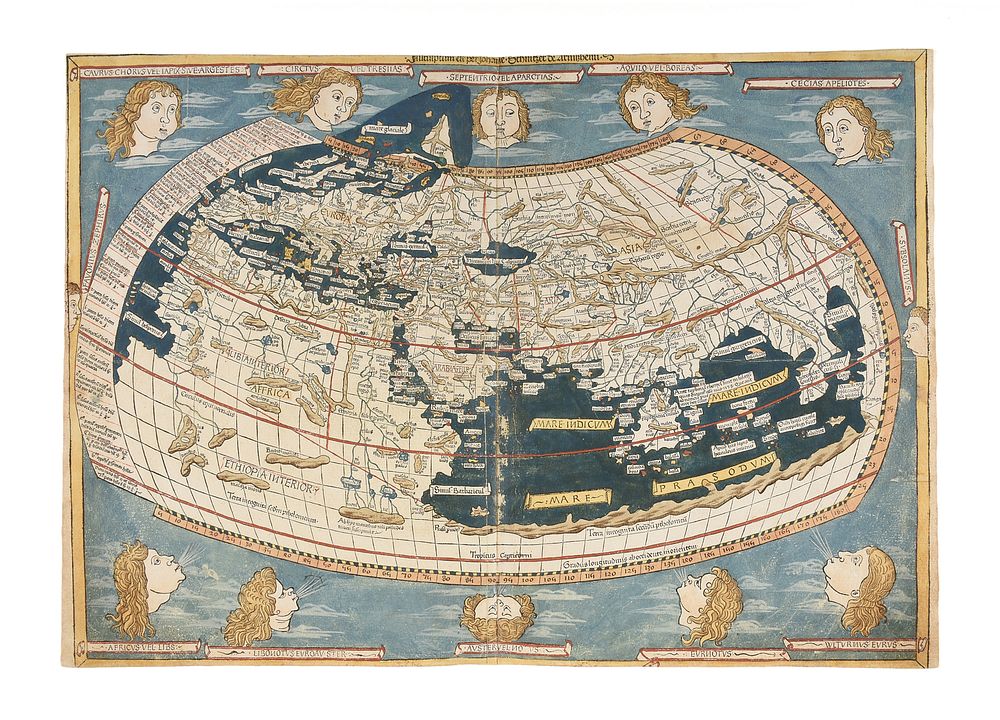 Appraisal: A RENAISSANCE MAP Ptolemy Map of the World Die Weltkarte