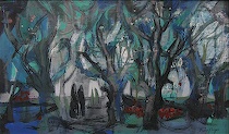 Appraisal: Francis J Meyers American th Century Park scene Gouache on