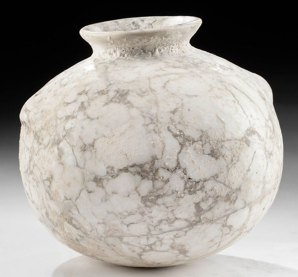 Appraisal: Gorgeous Egyptian Late Dynastic Alabaster Jar Originally Listed At Egypt