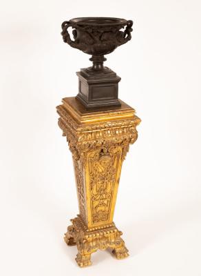 Appraisal: A replica of the Warwick vase on a gilt plinth