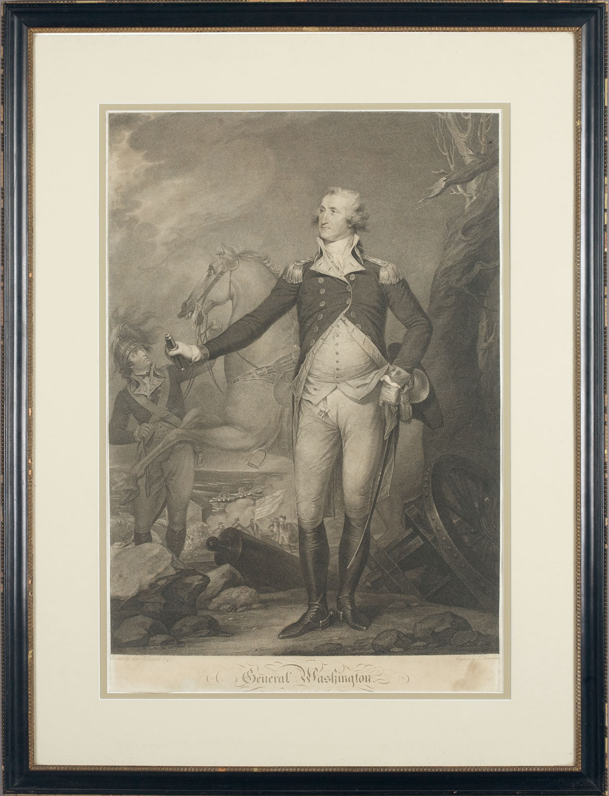 Appraisal: GENERAL WASHINGTON AT TRENTON AFTER JOHN TRUMBULL Stipple engraving by