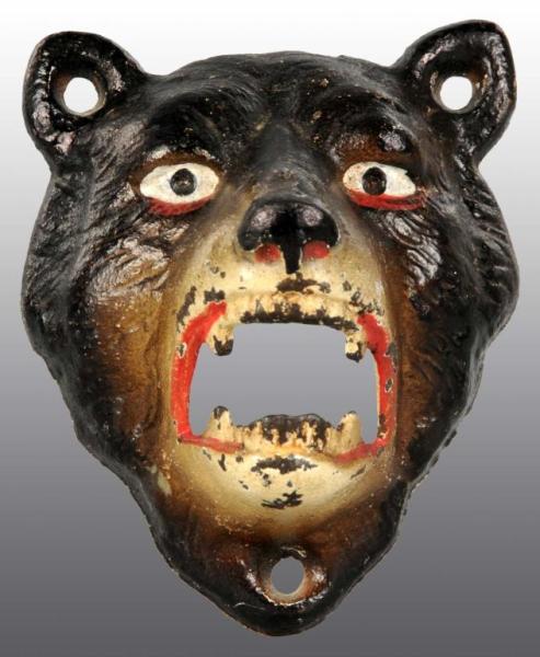 Appraisal: Cast Iron Bear Head Wall Mount Bottle Opener Description Made