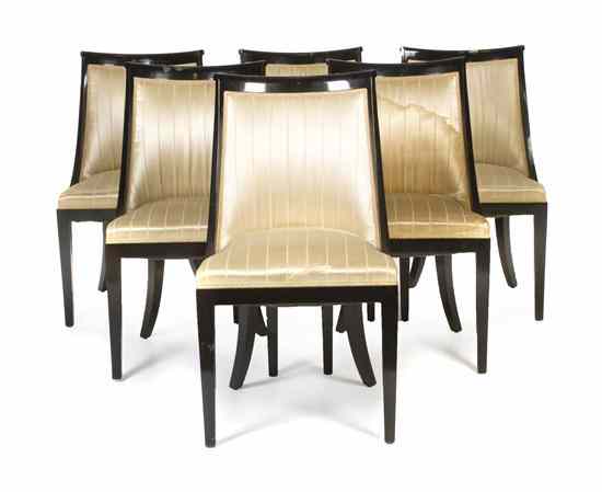 Appraisal: A Set of Six Art Deco Style Lacquered Side Chairs