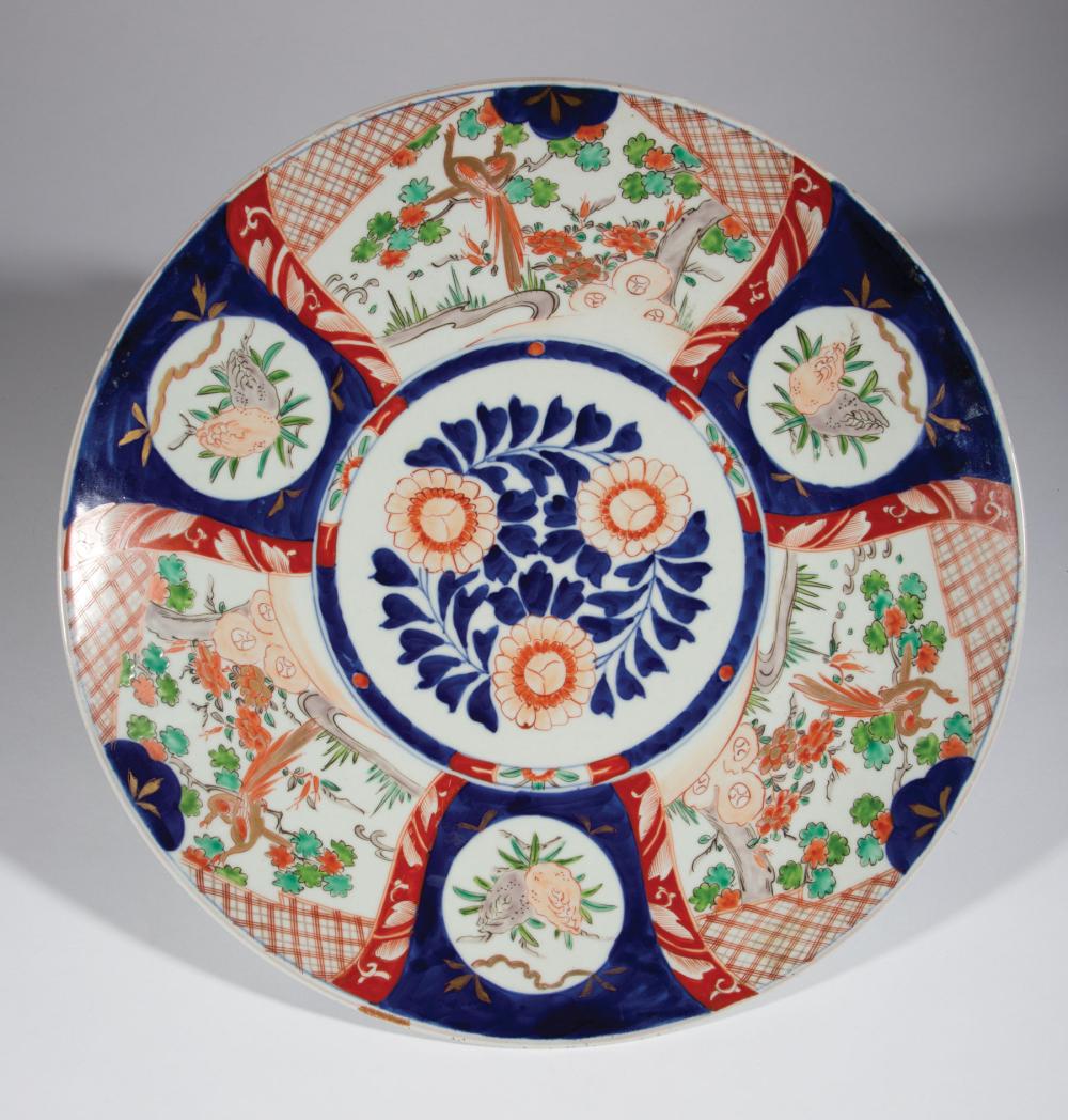 Appraisal: Japanese Imari Porcelain Charger Meiji Period - decorated with floral