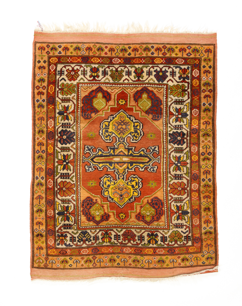 Appraisal: ANATOLIAN VILLAGE RUG Late th-early th century Multiple borders and