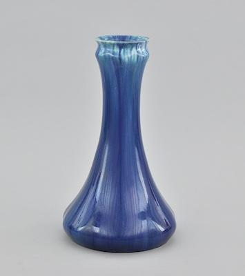 Appraisal: Signed Pilkington's Royal Lancastrian Blue Flambe Glaze Vase Lobed tapered