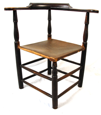 Appraisal: An th C New England Corner Chair having spindle turned