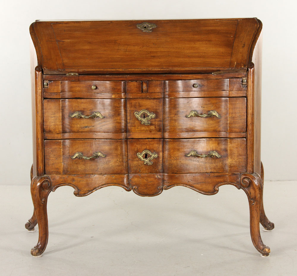 Appraisal: - th C French Walnut Rococo Desk th century French