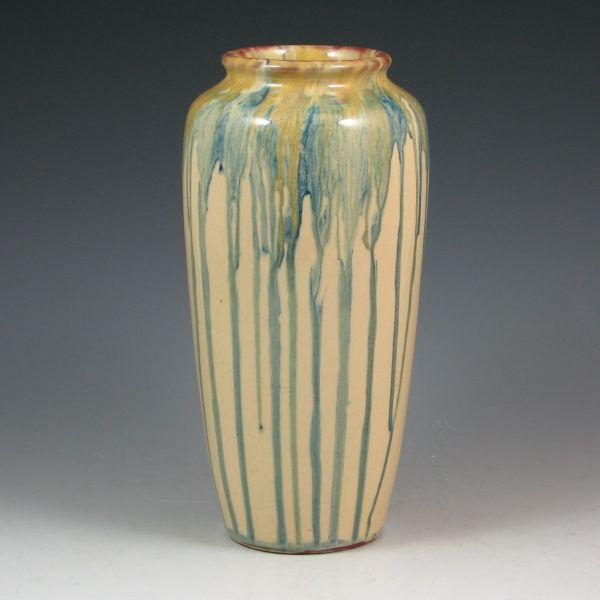 Appraisal: Peters Reed Shadow Ware vase in pale yellow with yellow