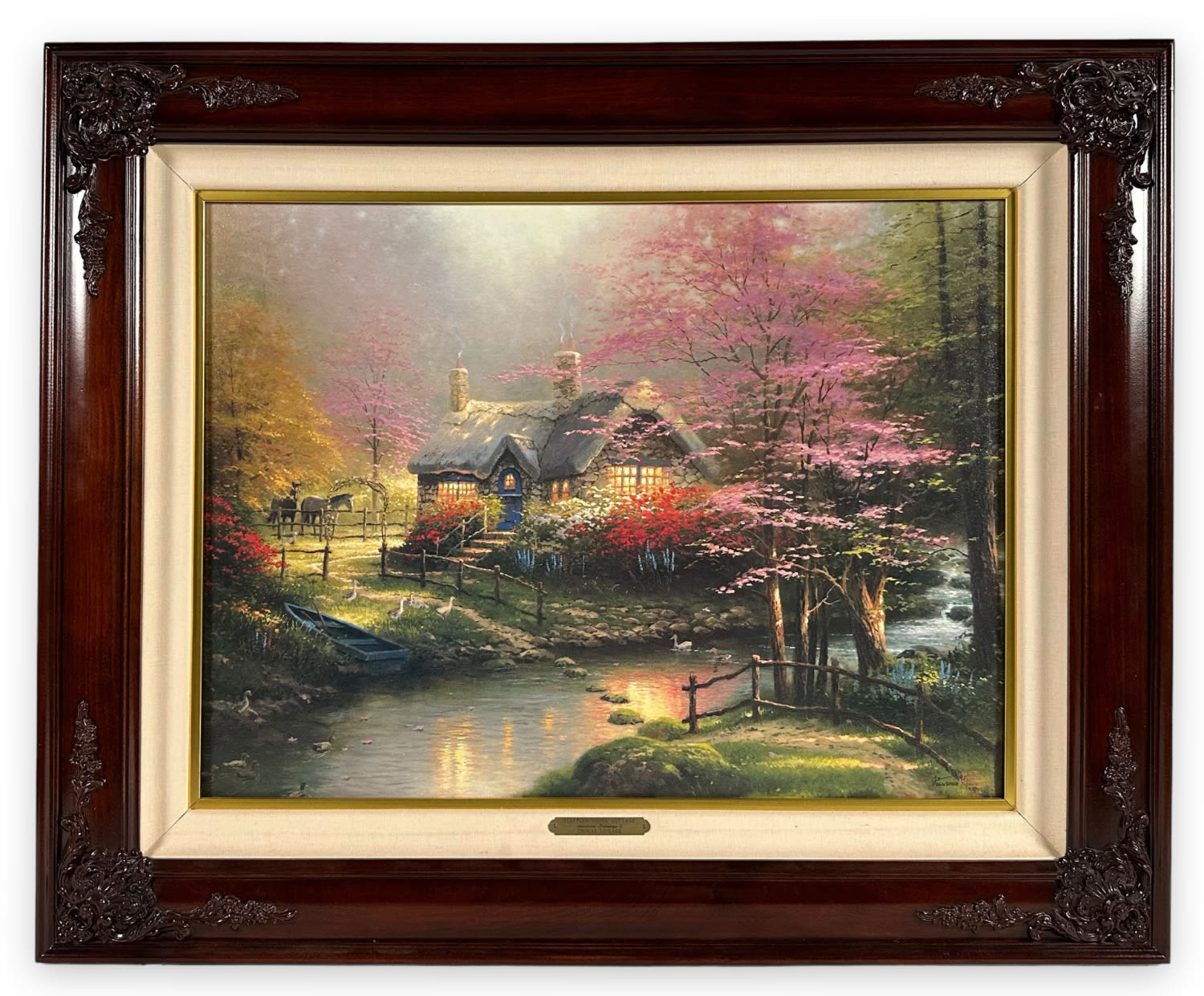 Appraisal: Thomas Kinkade Stepping Stone Cottage GicleeHand signed and numbered Frame