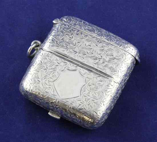 Appraisal: An Edwardian silver combination vesta sovereign half sovereign case engraved