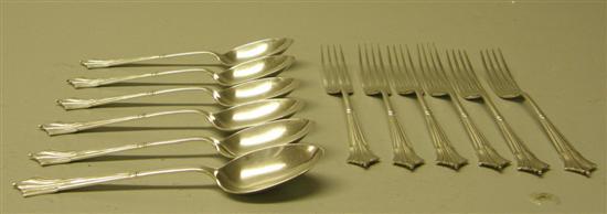 Appraisal: Set of twelve late Victorian silver dessert forks and spoons